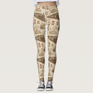 Altes Bahnhofs Muster (1) Leggings