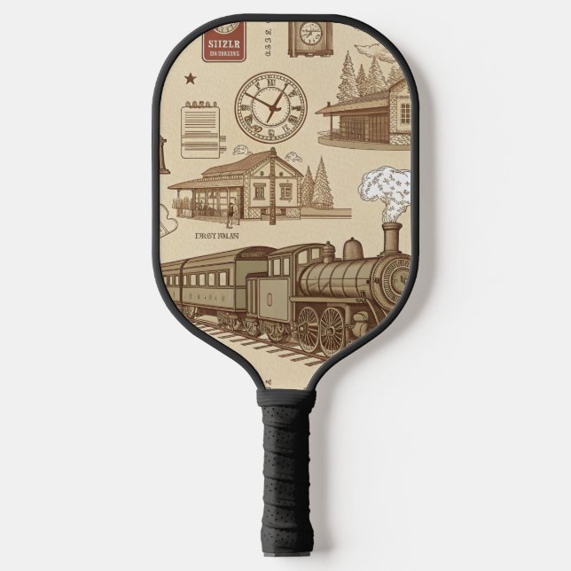 Altes Bahnhofsdesign (1) Pickleball Schläger (Vorderseite)