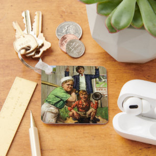 Altes Baseballspiel, Kinder Jungen Sportler Schlüsselanhänger