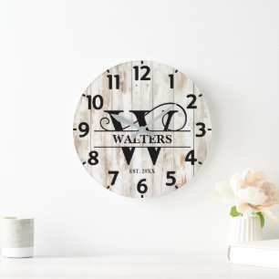 Altes Bauernhaus mit Monogramm W Große Wanduhr