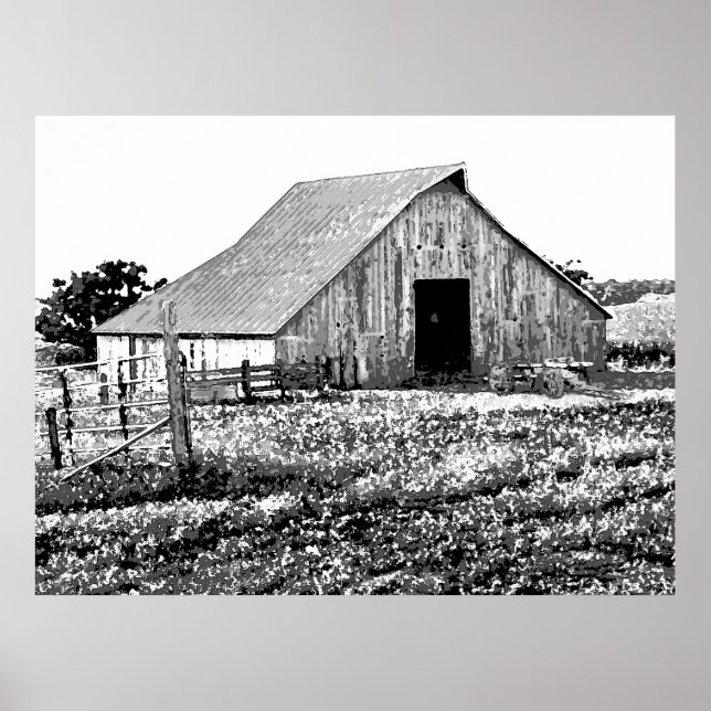 Altes Bauernhaus Scheunenwert Poster Papier (Matt) (Vorne)