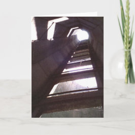 Altes Bauernhof-Gebäude-Scheunen-Silo-Leiter-Foto Karte