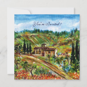 ALTES BAUERNHOF IN GRÜNER TUSKANA-LANDSCHAFT Rusti Einladung