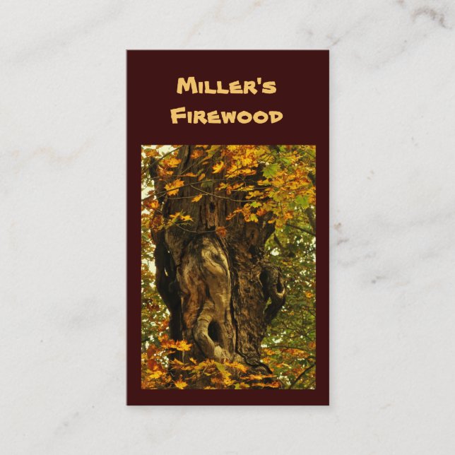 Altes Baum-Brennholz Visitenkarte (Vorderseite)