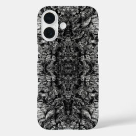 Altes Baumrinden Schwarz-Weiß-Foto Musterdesign iPhone 16 Hülle