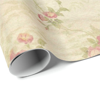 Altes beunruhigtes Gewebemuster der Vintagen Rosen Geschenkpapier