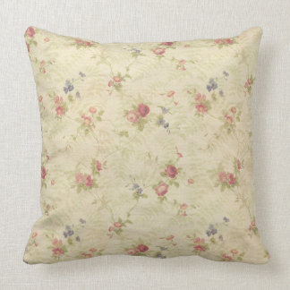 Altes beunruhigtes Gewebemuster der Vintagen Rosen Kissen