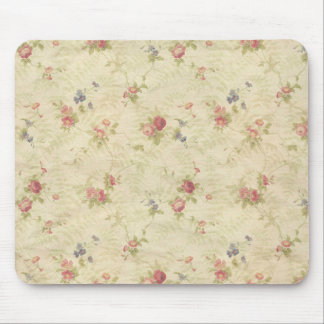 Altes beunruhigtes Gewebemuster der Vintagen Rosen Mousepad