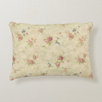 Altes beunruhigtes Gewebemuster der Vintagen Rosen Zierkissen