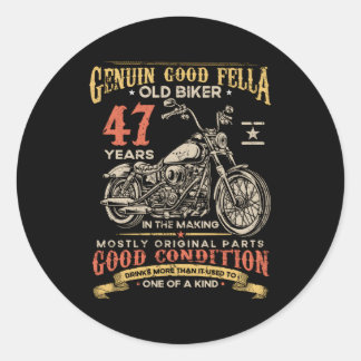 Altes Biker 47 Jahre im Herbst 47. Runder Aufkleber