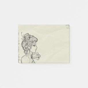 Altes Bild einer Frau Post-it Klebezettel