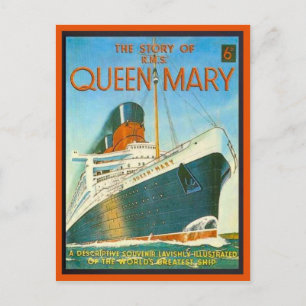 Altes Bild, Geschichte der Queen Mary, 6 Pence, Postkarte