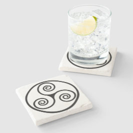 Altes Bild von einem Triskelion Steinuntersetzer