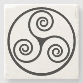 Altes Bild von einem Triskelion Steinuntersetzer
