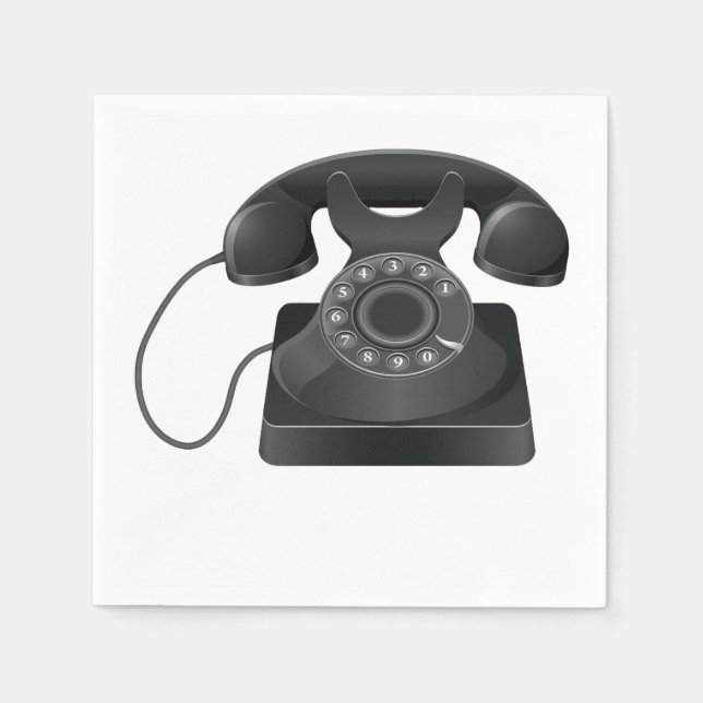 Altes Black Phone Paper Napkins Serviette (Vorderseite)