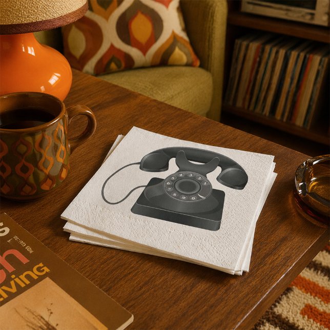 Altes Black Phone Paper Napkins Serviette (Von Creator hochgeladen)