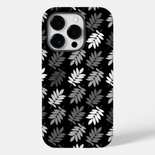Altes Blattmuster Schwarz Weiß Grau Case-Mate iPhone 14 Pro Hülle