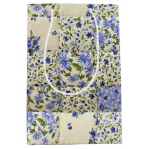 Altes blaues Blumenmuster
