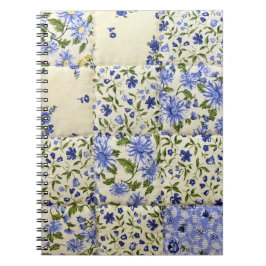 Altes blaues Blumenmuster Notizblock