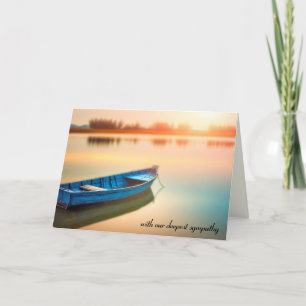 Altes blaues Ruderboot auf einem See Mitgefühl Karte