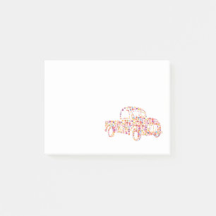 Altes Blumenmuster für Pickups Post-it Klebezettel