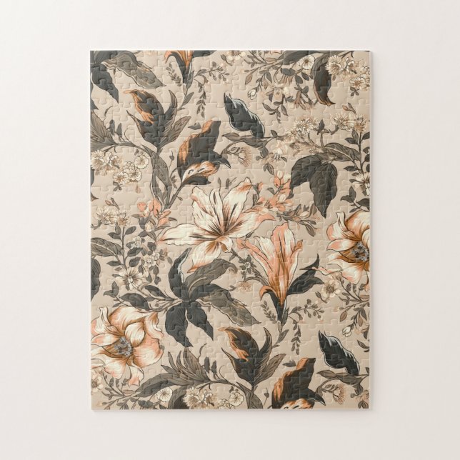 Altes Blumenmuster Puzzle (Vertikal)