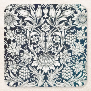 Altes Blumenmuster, William Morris Rechteckiger Pappuntersetzer