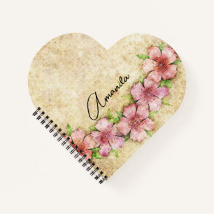 Altes Blumenwallpaper-Notebook Notizbuch