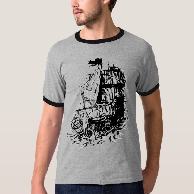 altes Boot durch (joey) Tinte T-Shirt (Vorderseite)