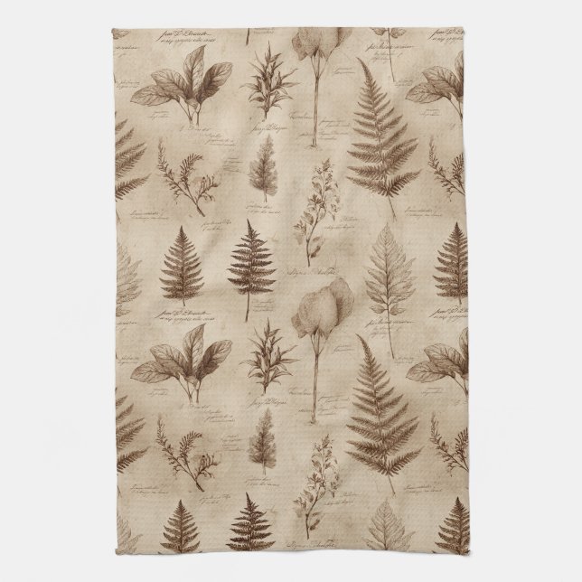 Altes Botanisches Blumenmuster (7) Geschirrtuch (Vertikal)