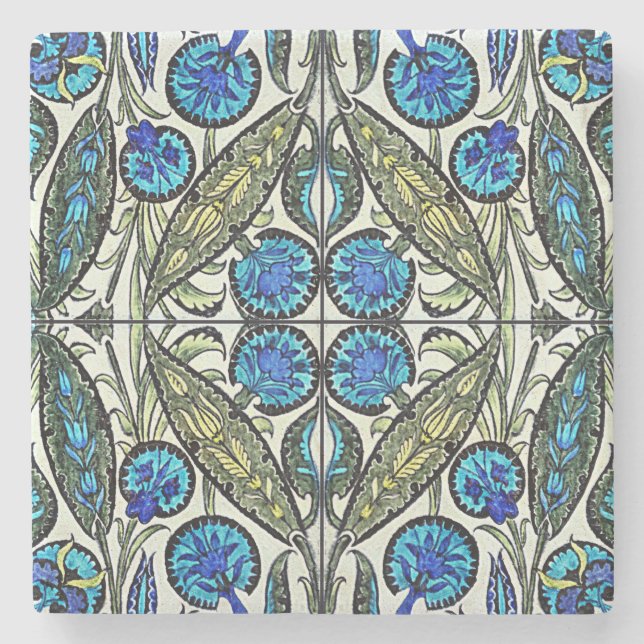 Altes botanisches Viktorianisches Design Steinuntersetzer (Vorderseite)