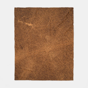 Altes braunes Leder Fleecedecke