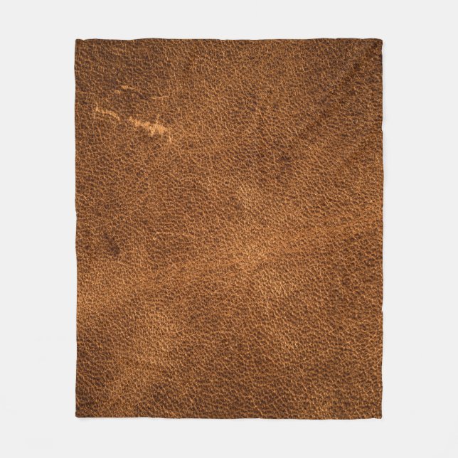Altes braunes Leder Fleecedecke (Vorderseite)