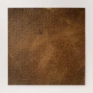 Altes braunes Leder: Texturierter Hintergrund Puzzle