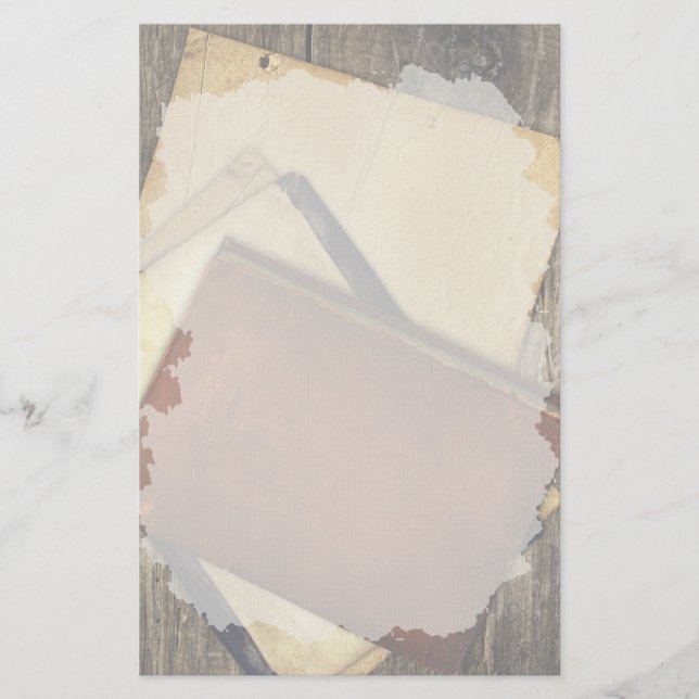 Altes Buch deckt Geschosse ab Briefpapier (Vorderseite)