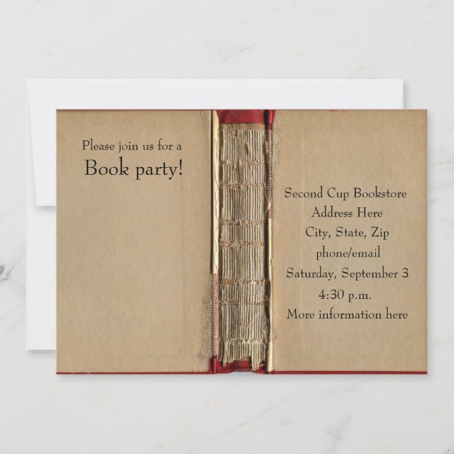 Altes Buch-Einladung Einladung (Vorderseite)
