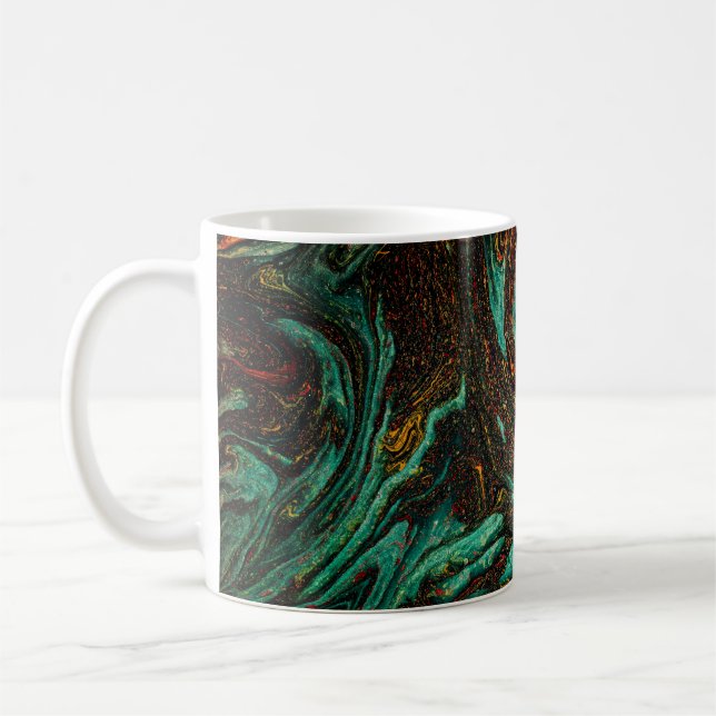 Altes Buchcover mit abstraktem antiken Muster  Kaffeetasse (Links)
