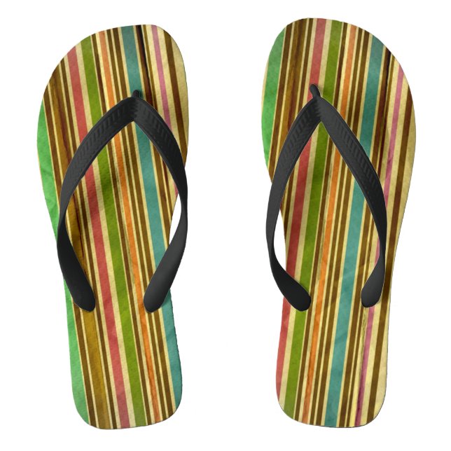 Altes Button Streifen Muster Flip Flops (Fußbett)