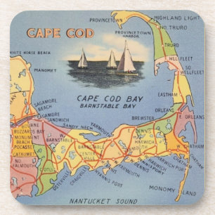 Altes Cape Cod Massachusetts Karte Getränkeuntersetzer