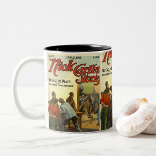 Altes Comic-Heft-Cover Zweifarbige Tasse