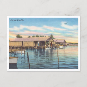 Altes Cortez Florida Fishing Village circa 1950 Postkarte