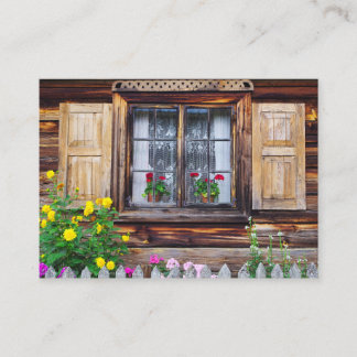 Altes Cottage-Fenster Geschäftskarte Visitenkarte