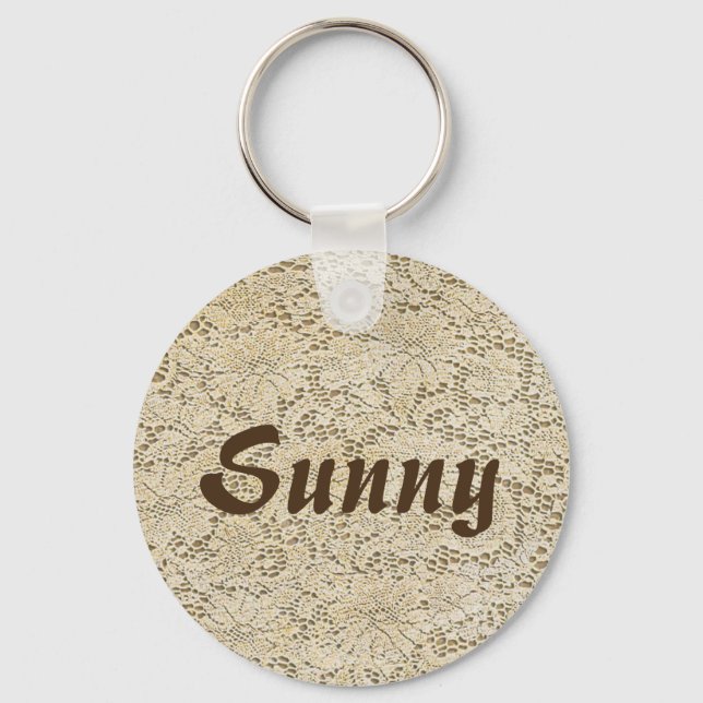 Altes Crochet Lace Floral Pattern + Ihre Ideen Schlüsselanhänger (Vorderseite)