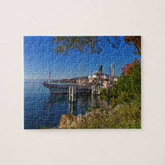 Altes Dampfboot auf Genfersee, Montreux, Schweiz Puzzle