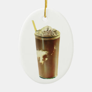 Altes Dessert, Schokoladen-Shake und Schlagsahne Keramikornament