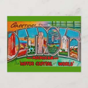 Altes Detroit Michigan Grußwort Postkarte