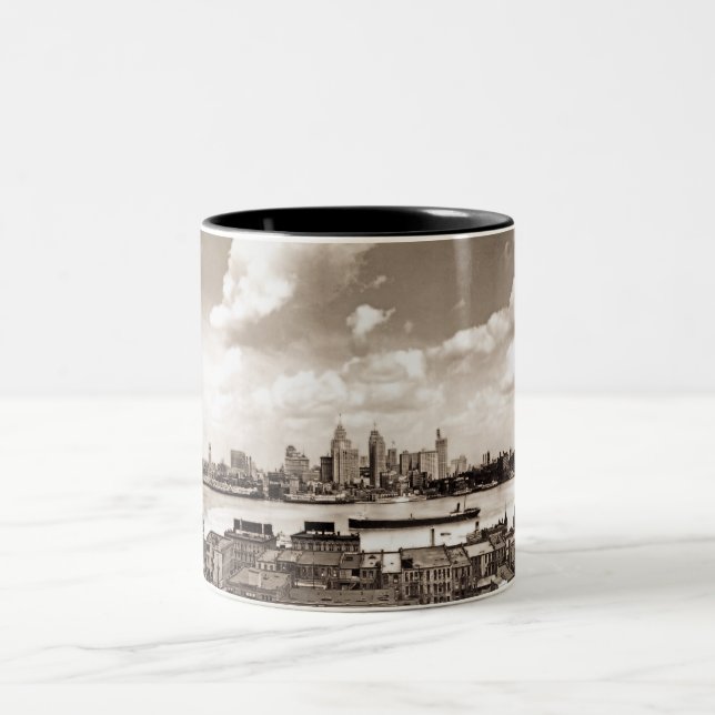 Altes Detroit Zweifarbige Tasse (Mittel)