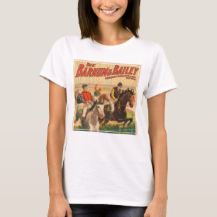 Altes deutsches Zirkusplakat mit Jockeys auf Pferd T-Shirt