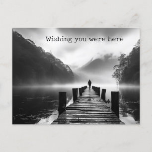 Altes Dock am See B&W Foto Postkarte