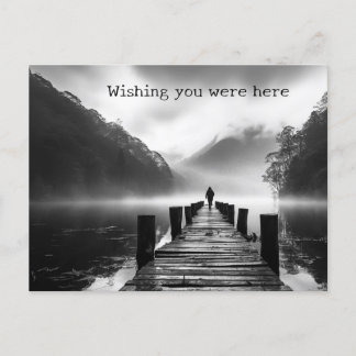 Altes Dock am See B&W Foto Postkarte